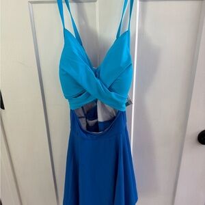 Blue Strappy Swimsuit